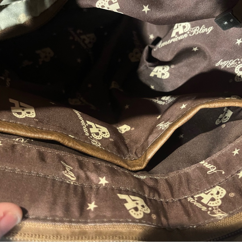 Boho Chic Brown Embroidered Shoulder Bag and Wallet Set - Picture 6 of 14